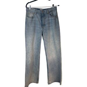 ZARA The Boogie Pant Size 6 Light Wash Straight Leg Denim Jeans